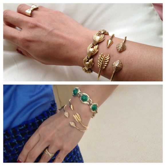 Stella & Dot | Dainty Gold Bangle Bracelet Crystal Pavé Eden Open Cuff B… - Picture 6 of 7